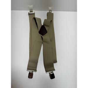 Hold Up Suspenders Clip On Beige Silver Clips One Size Men’s Casual